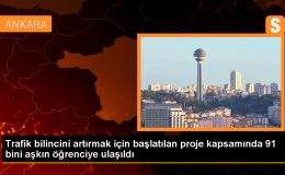 Öğrencilere trafik kuralları konusunda bilinç oluşturmak amacıyla başlatılan proje kapsamında 91 bini aşkın öğrenciye eğitim verildi